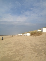 View toward Ostkapelle from the beach cabin.